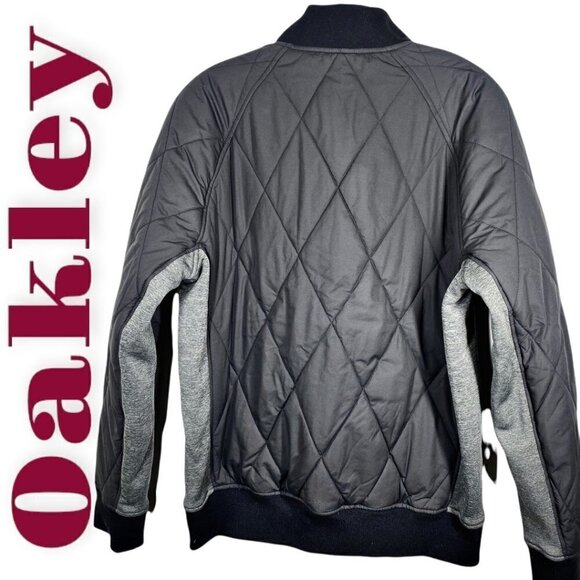 OAKLEY Echo Quilted 2-Tone Gray Full Zip Bomber Jacket, Size Small - Picture 7 of 8
